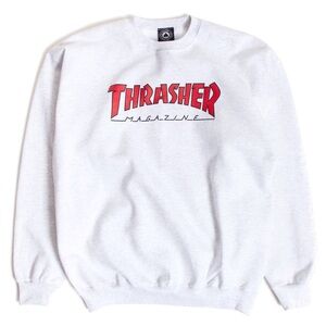 Thrasher Heather Grey Crewneck Pullover